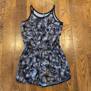 Athleta Girl Black Tie-Dye Romper for Girls - Size 12